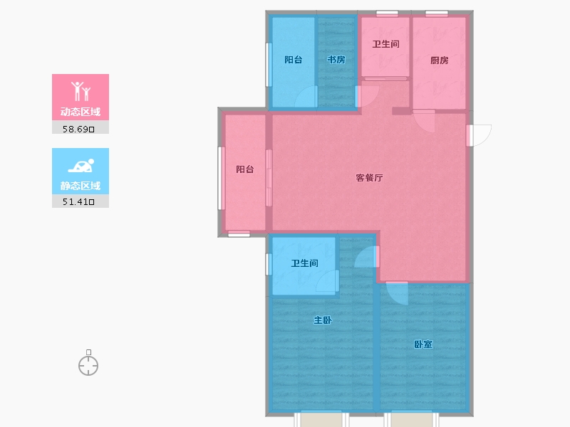 河南省-郑州市-碧桂园名门凤凰城-99.00-户型库-动静分区