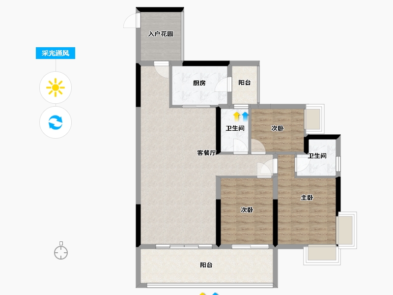 广东省-汕尾市-鸿景园御景壹号-101.00-户型库-采光通风