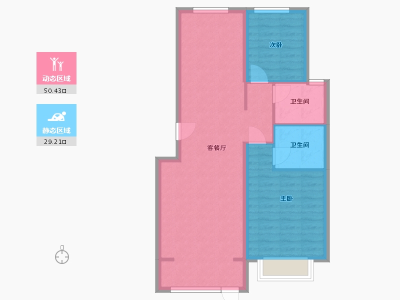 河北省-唐山市-万润壹号-79.82-户型库-动静分区