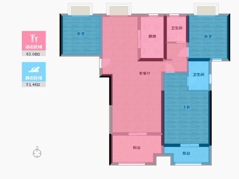 湖北省-襄阳市-民发·星悦里-100.00-户型库-动静分区