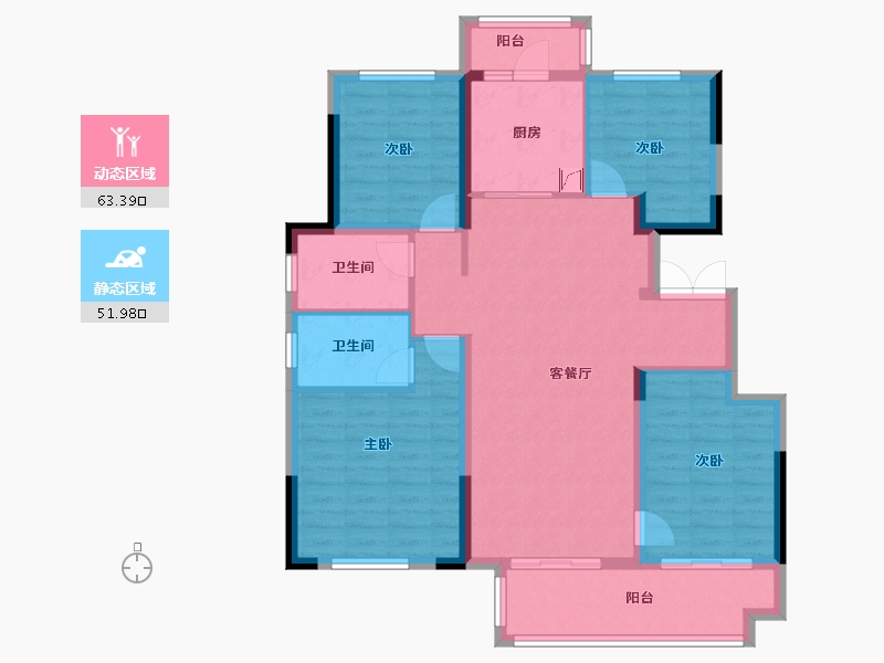 四川省-成都市-邑城大院-123.00-户型库-动静分区