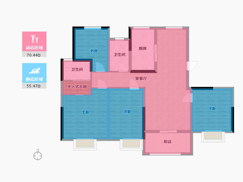 江苏省-连云港市-德惠尚书房-112.00-户型库-动静分区