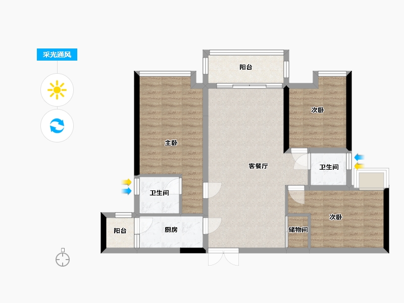 云南省-昭通市-上善雅苑悦然庄-95.00-户型库-采光通风