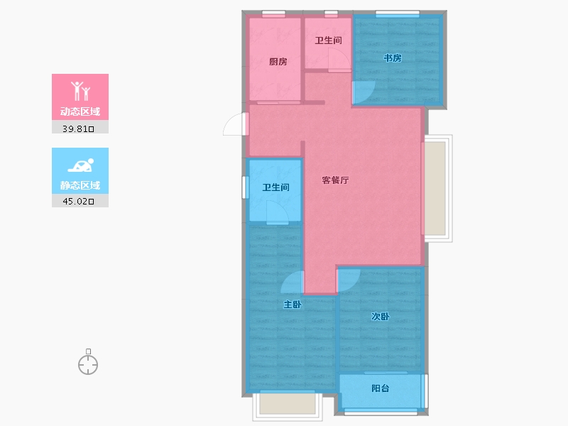 浙江省-金华市-保利天汇-84.56-户型库-动静分区