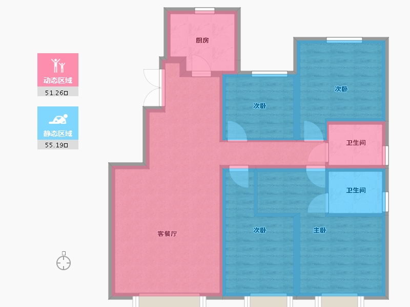 新疆维吾尔自治区-乌鲁木齐市-锦尚兰台府-109.00-户型库-动静分区