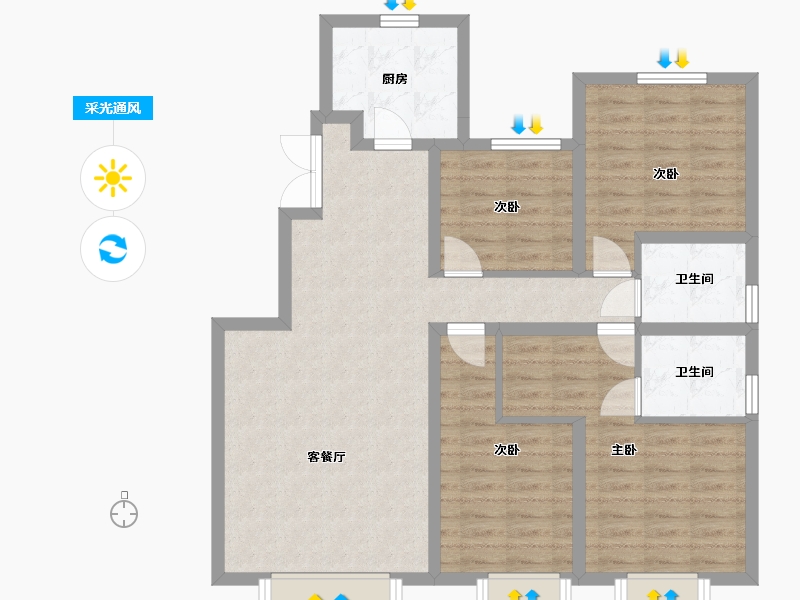 新疆维吾尔自治区-乌鲁木齐市-锦尚兰台府-109.00-户型库-采光通风