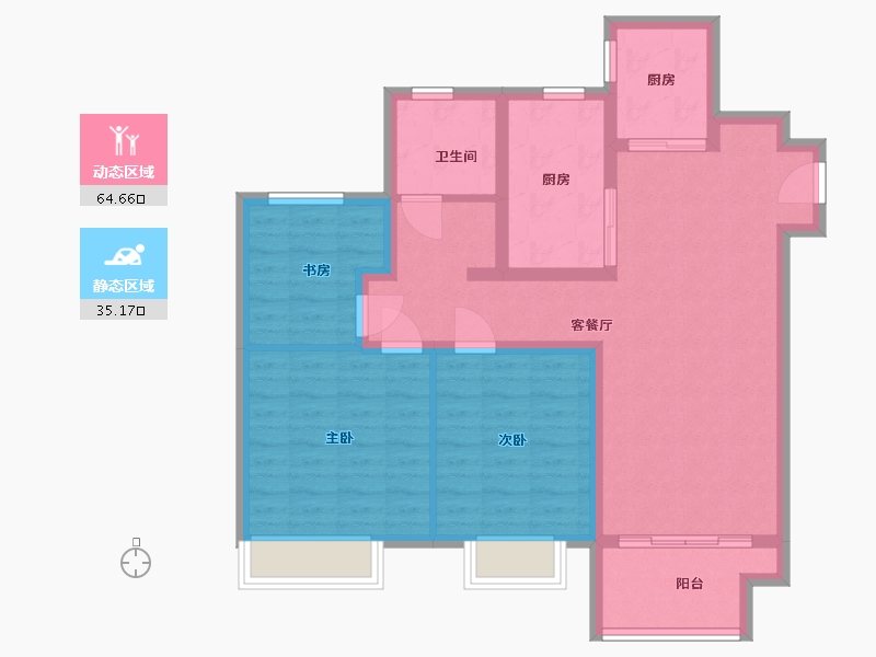 安徽省-合肥市-文一锦门学府里-89.26-户型库-动静分区