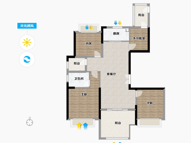 浙江省-温州市-新鸿悦都会-106.00-户型库-采光通风