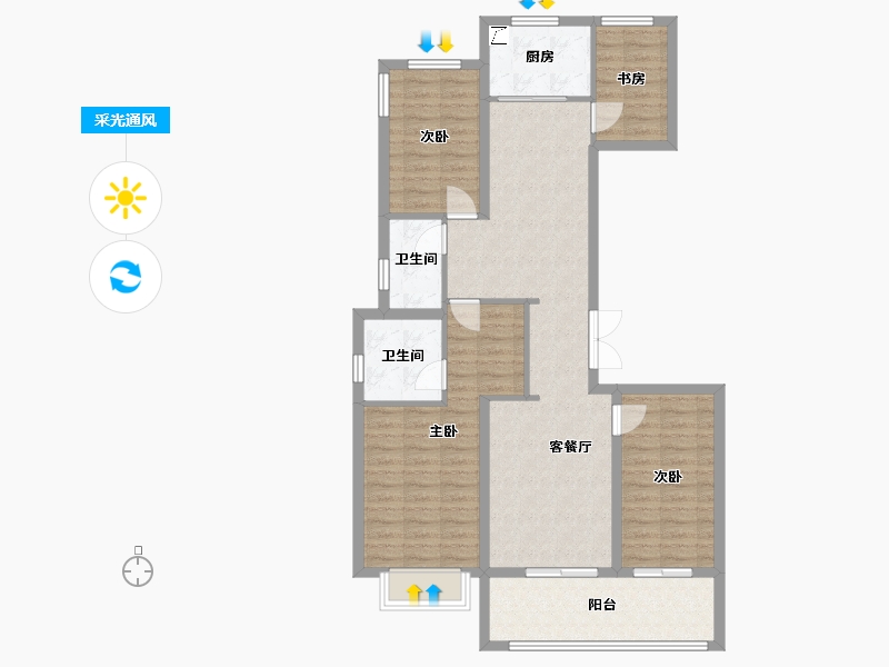 浙江省-温州市-宏地首府-100.00-户型库-采光通风