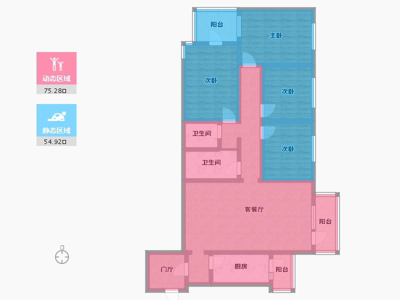 北京-北京市-国瑞城小区-东区-113.00-户型库-动静分区