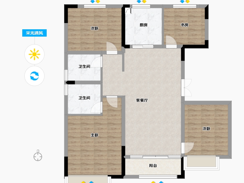 河北省-承德市-兰台府-107.00-户型库-采光通风