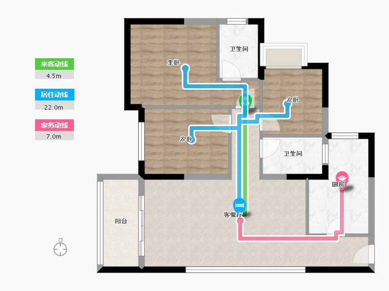 贵州省-遵义市-中建幸福家园-89.00-户型库-动静线