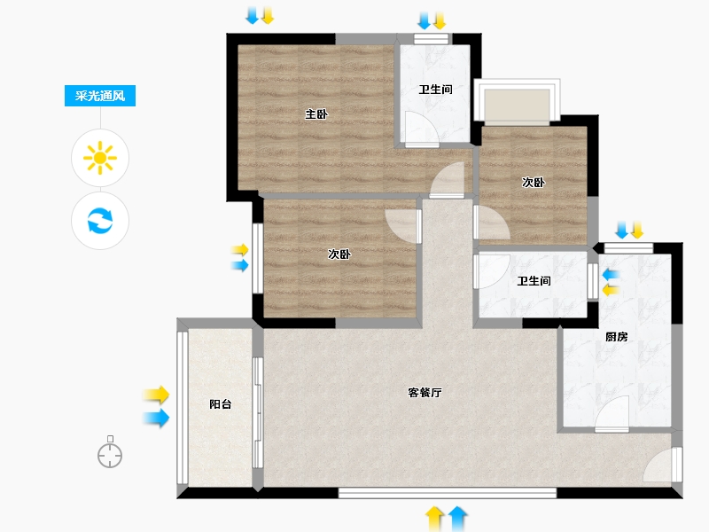 贵州省-遵义市-中建幸福家园-89.00-户型库-采光通风