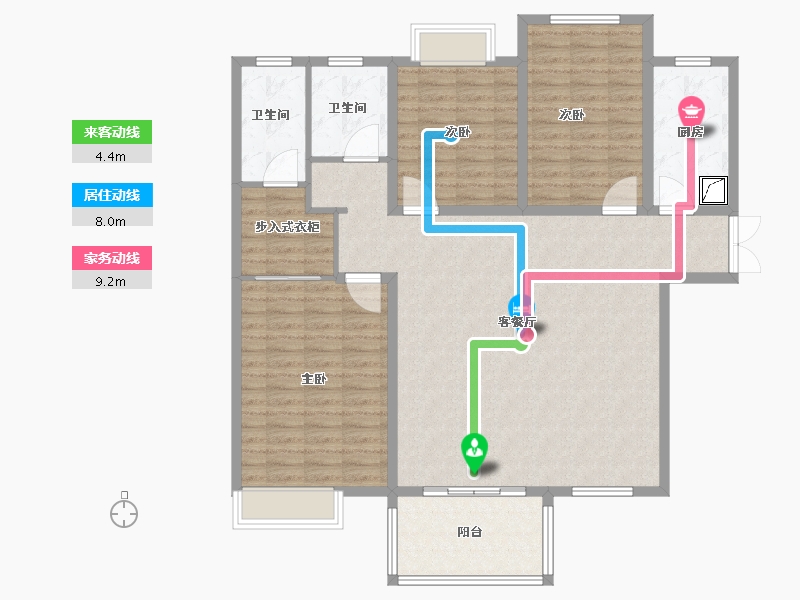 河南省-信阳市-凤凰春晓园-130.00-户型库-动静线