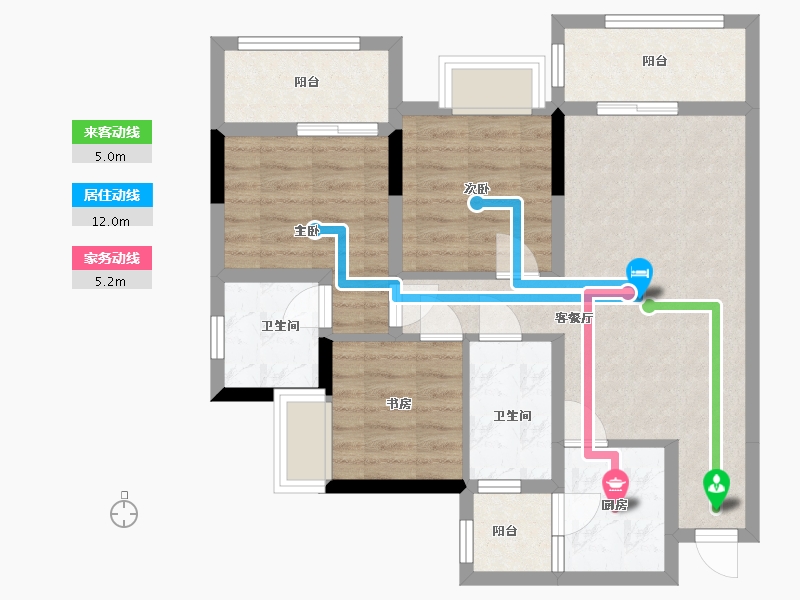 四川省-达州市-铁投莲花府邸-95.96-户型库-动静线