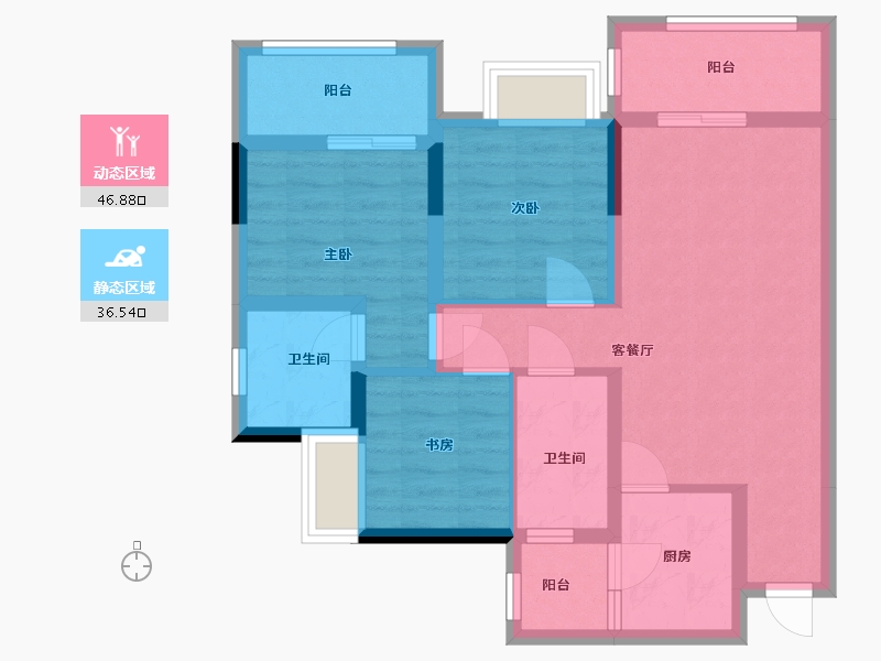 四川省-达州市-铁投莲花府邸-95.96-户型库-动静分区