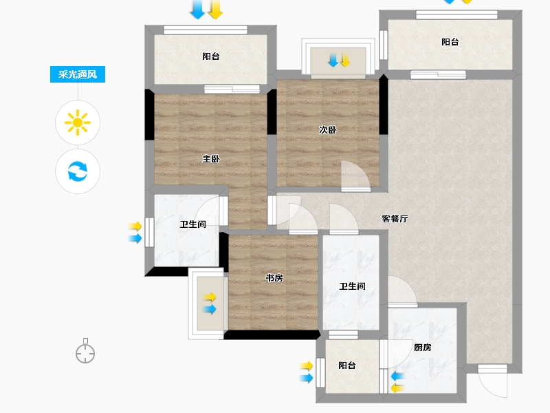 四川省-达州市-铁投莲花府邸-95.96-户型库-采光通风