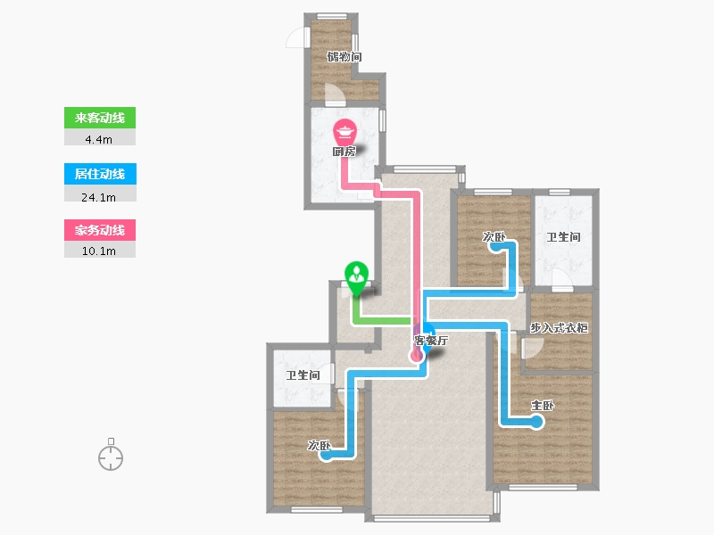 北京-北京市-冠城名敦道B区-133.54-户型库-动静线