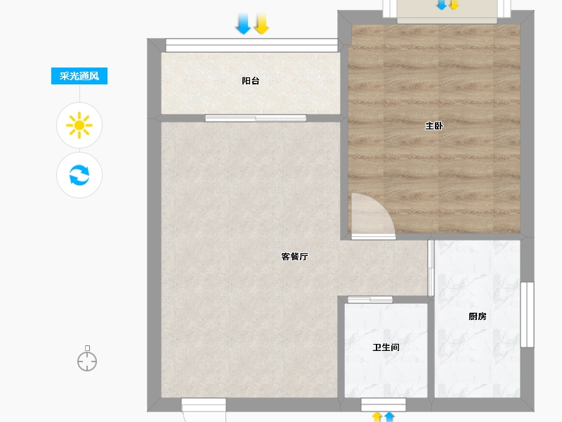 湖北省-武汉市-南益巴黎豪庭-41.00-户型库-采光通风