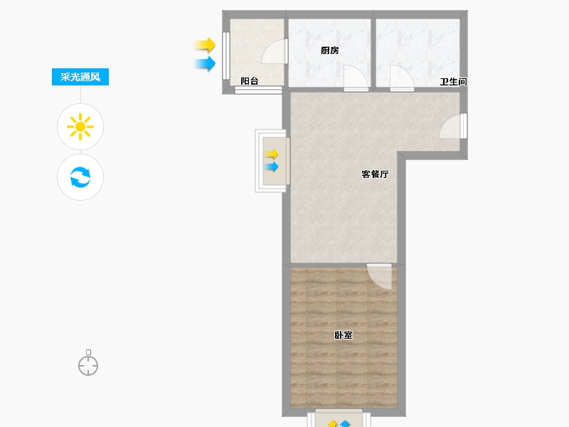 天津-天津市-龙天园-8号楼-52.00-户型库-采光通风