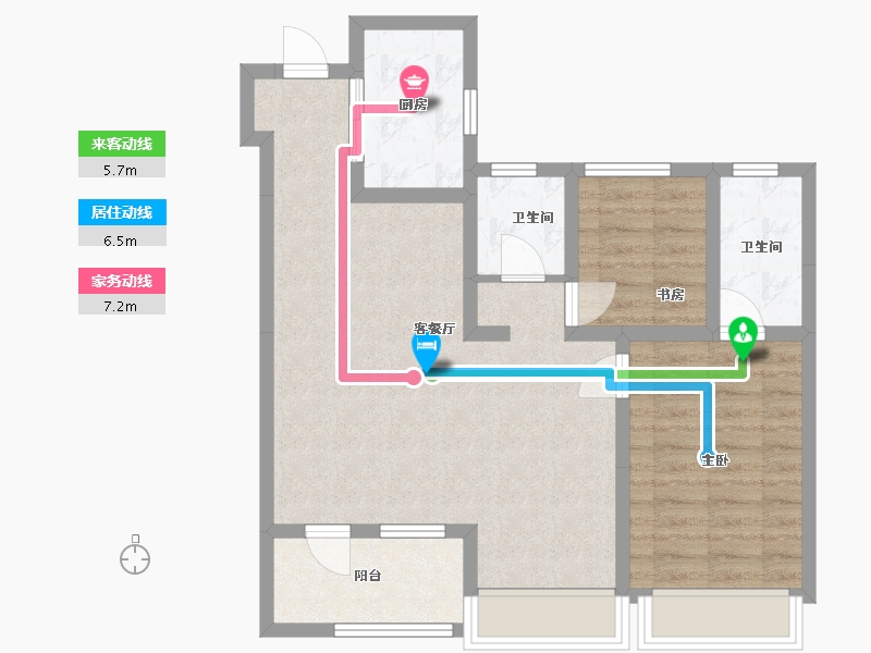 辽宁省-沈阳市-吾悦华府-79.00-户型库-动静线