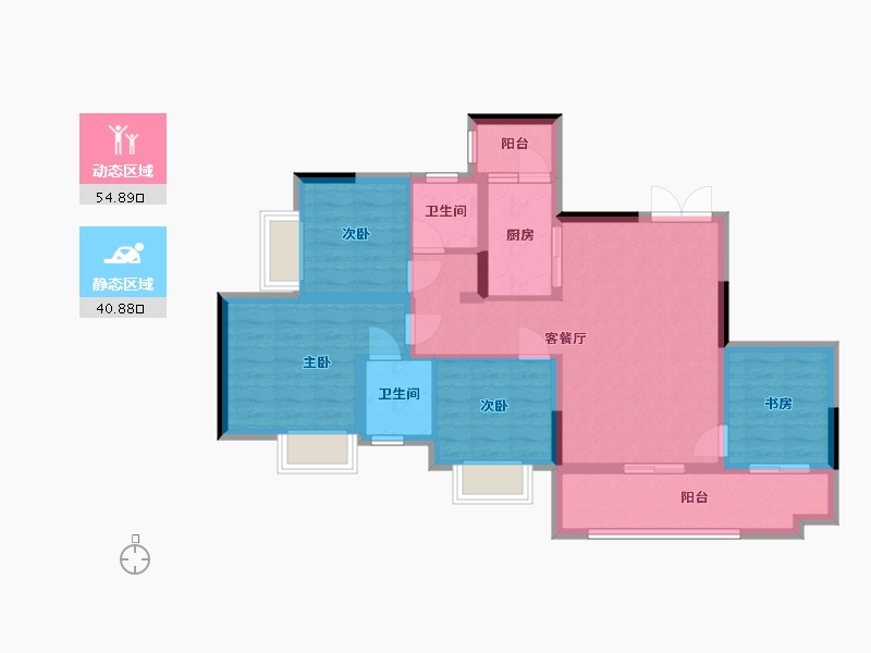 重庆-重庆市-昕晖香缇时光-88.00-户型库-动静分区