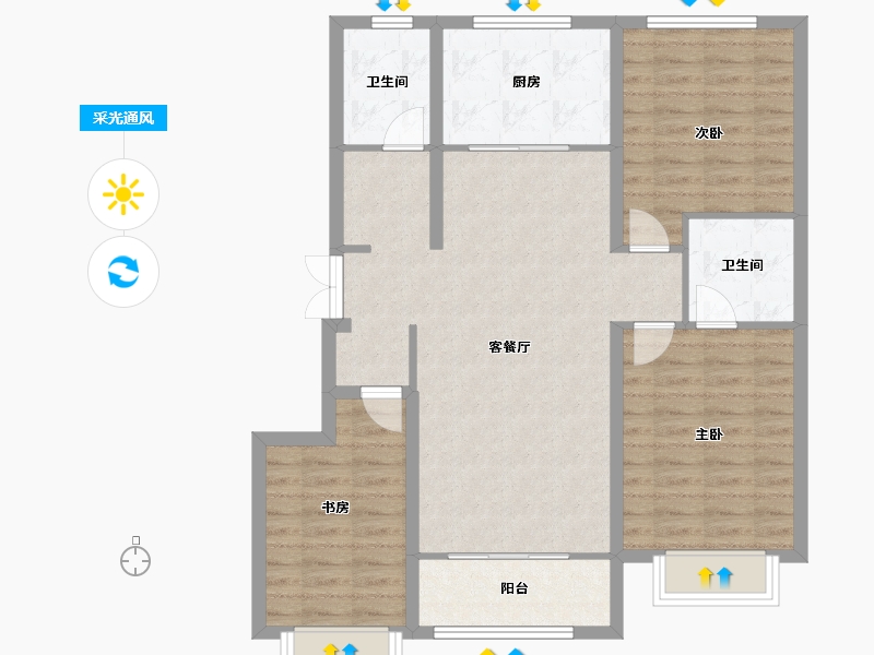 河北省-邯郸市-玉麟尚峰-96.00-户型库-采光通风