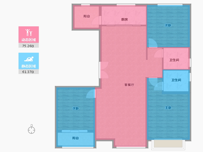 山东省-潍坊市-晟安瑞景苑-124.70-户型库-动静分区