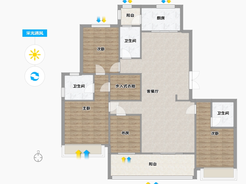 陕西省-西安市-沣水云岭-169.00-户型库-采光通风