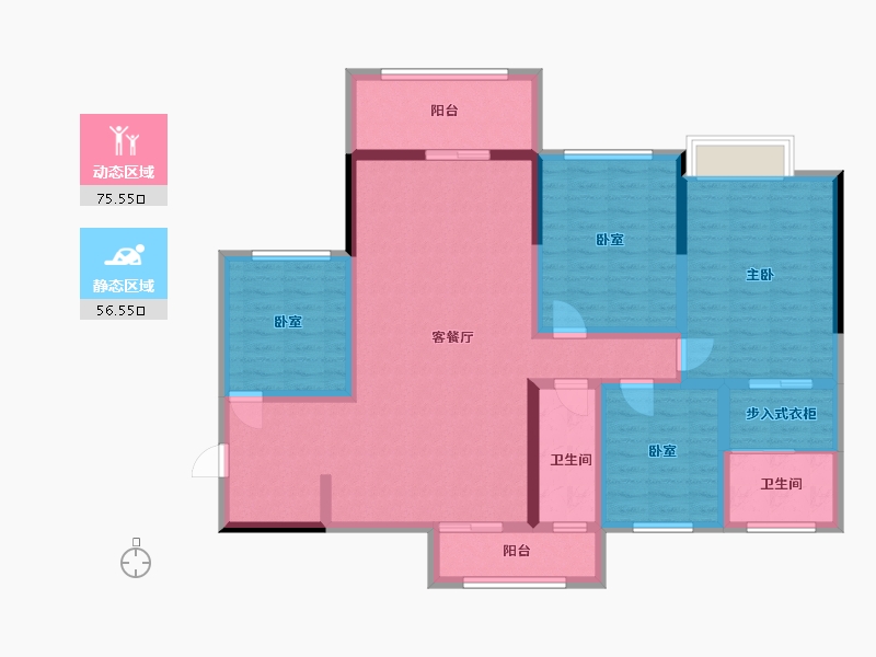 广东省-湛江市-御景鸿庭-110.60-户型库-动静分区