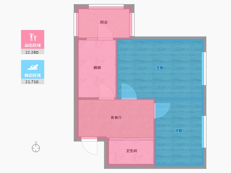 黑龙江省-哈尔滨市-祥和家园-53.00-户型库-动静分区