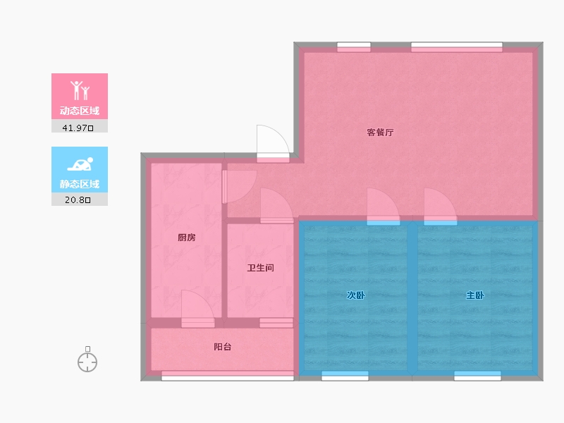 四川省-成都市-和平瑞苑-64.00-户型库-动静分区