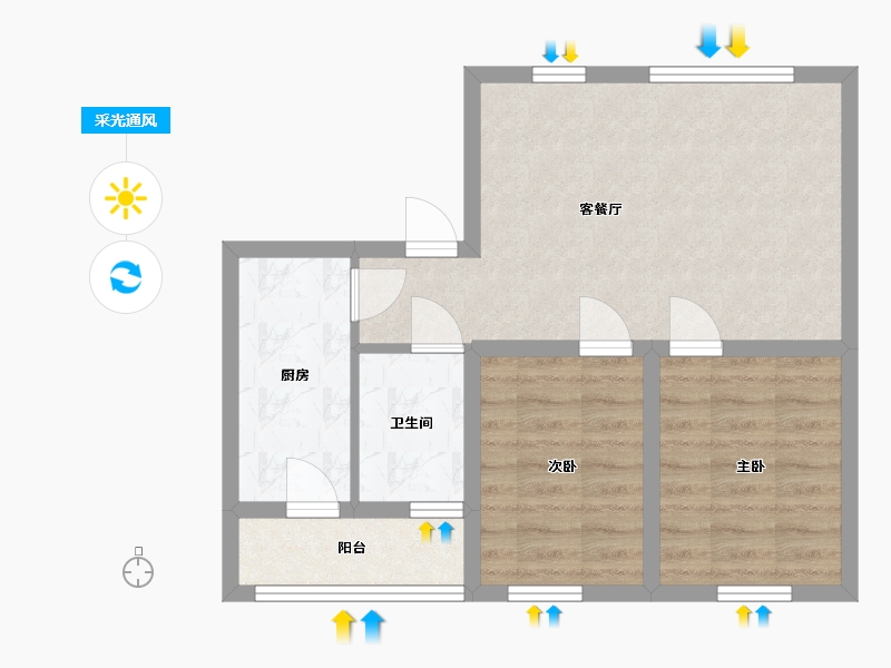 四川省-成都市-和平瑞苑-64.00-户型库-采光通风