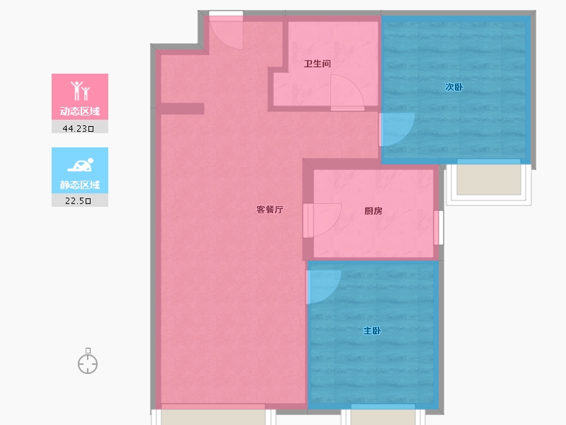 北京-北京市-中海汇智里-60.00-户型库-动静分区