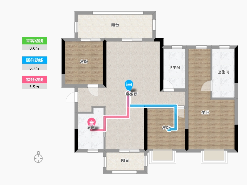 贵州省-贵阳市-吾悦华府-103.00-户型库-动静线