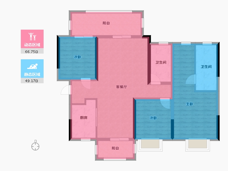 贵州省-贵阳市-吾悦华府-103.00-户型库-动静分区