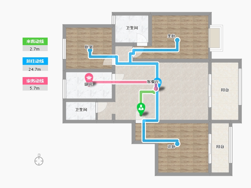 陕西省-宝鸡市-恒源华府-105.00-户型库-动静线