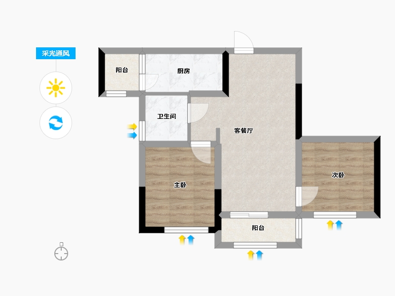 四川省-成都市-贤悦府-56.00-户型库-采光通风