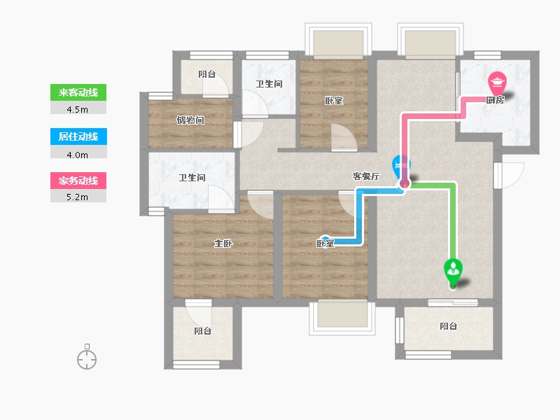 福建省-泉州市-中南宸樾-86.00-户型库-动静线