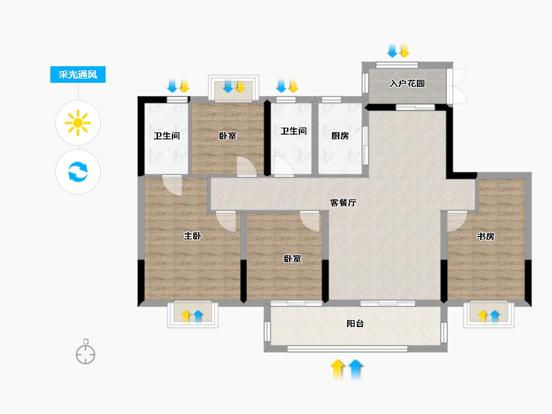 江西省-宜春市-翰林苑-114.00-户型库-采光通风