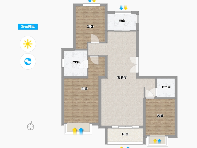 河北省-邢台市-旭阳学府东区-100.00-户型库-采光通风