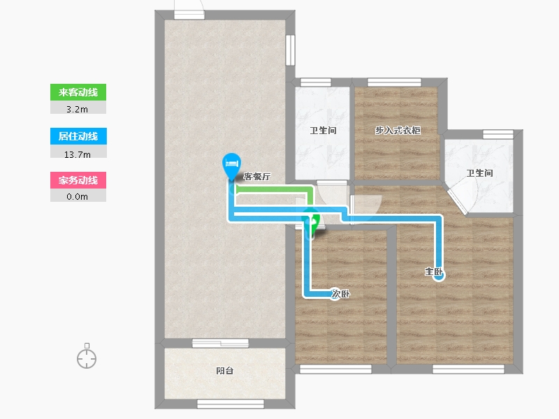 浙江省-金华市-红星天铂-70.00-户型库-动静线