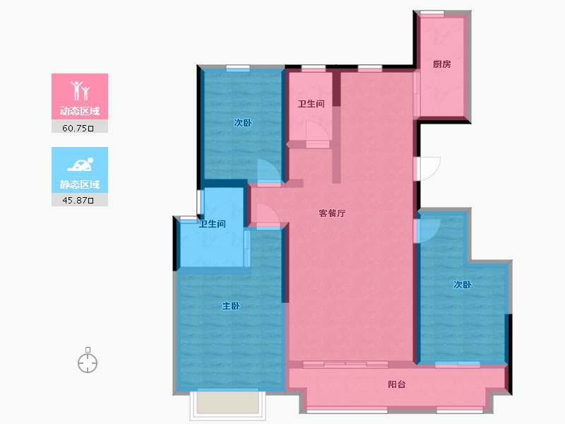 河北省-沧州市-百合丽湾-106.00-户型库-动静分区