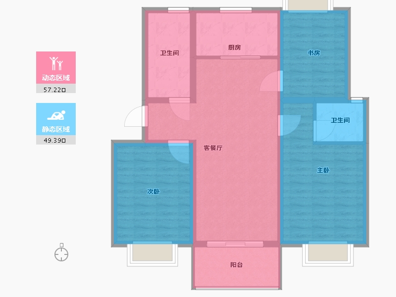 浙江省-嘉兴市-梁林帆影庄-西区-96.00-户型库-动静分区