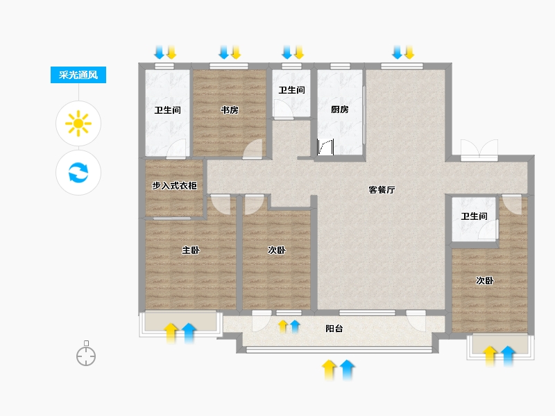 山东省-济宁市-太白国风-170.00-户型库-采光通风