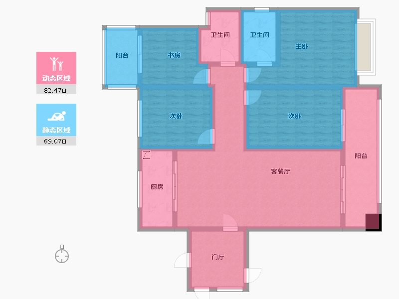 陕西省-宝鸡市-礼乐首府-135.00-户型库-动静分区