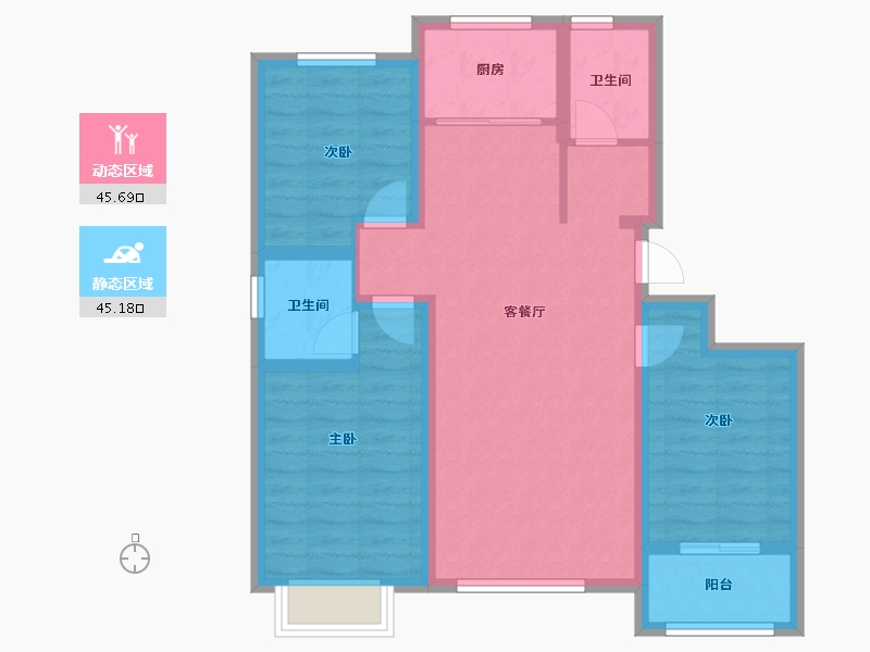 河北省-沧州市-金狮国际-90.00-户型库-动静分区