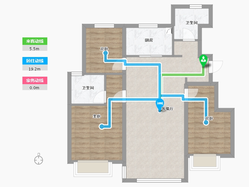 天津-天津市-龙湖天璞-86.00-户型库-动静线