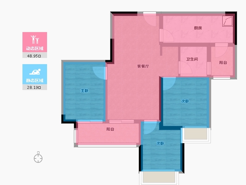 重庆-重庆市-中建滨江星城-67.51-户型库-动静分区