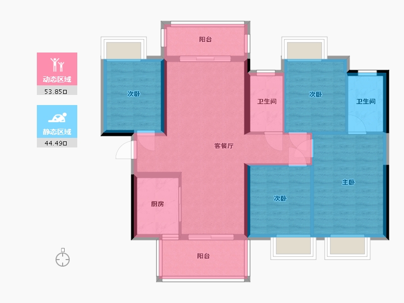 广西壮族自治区-南宁市-龙光玖珑湾-89.00-户型库-动静分区